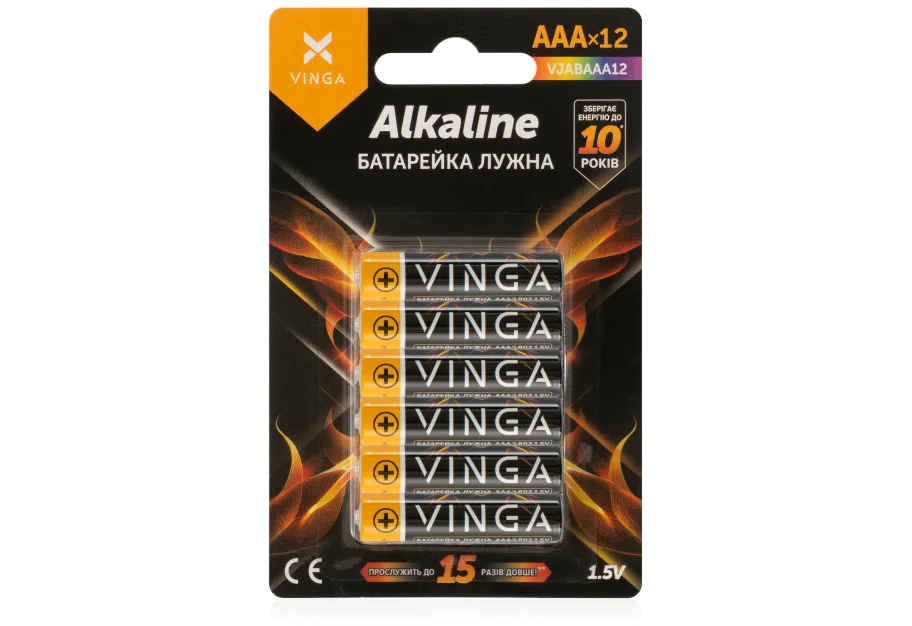 Battery AAA LR03 Alkaline 12pcs Blister Vinga (VJABAAA12)