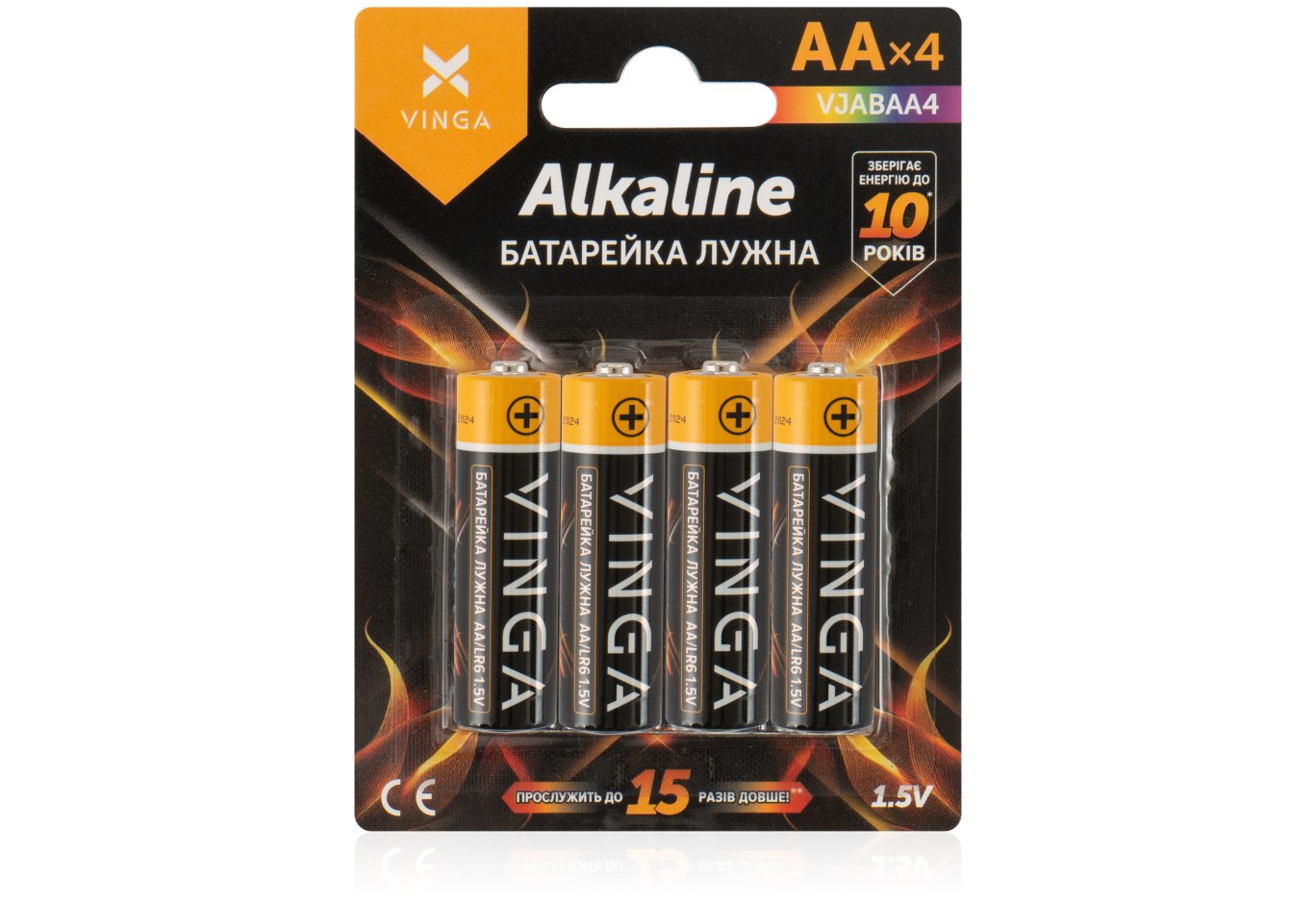 Батарейка AA LR6 Alkaline 4pcs Blister Vinga (VJABAA4)