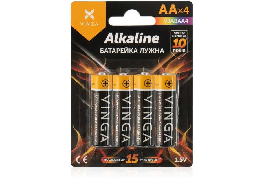 Battery AA LR6 Alkaline 4pcs Blister Vinga (VJABAA4)
