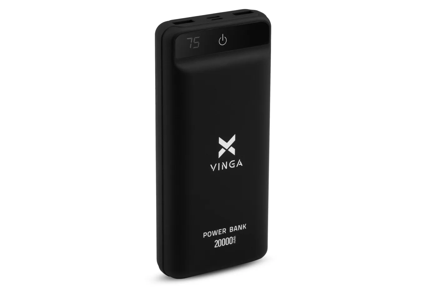Universal Battery Vinga 20000 mAh QC3.0 Display soft touch black (VPB2QLSBK)