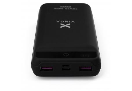 Батарея універсальна Vinga 20000 mAh QC3.0 Display soft touch black (VPB2QLSBK)