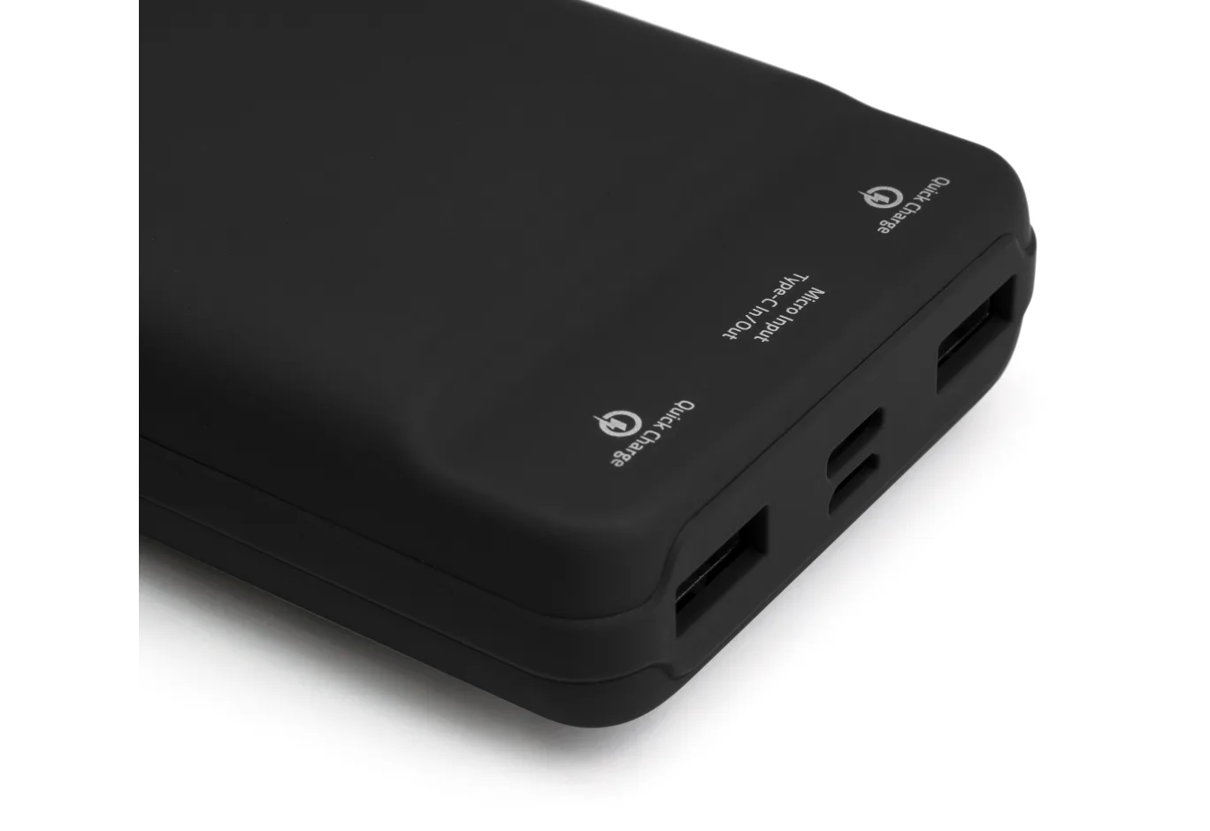 Батарея універсальна Vinga 20000 mAh QC3.0 Display soft touch black (VPB2QLSBK)