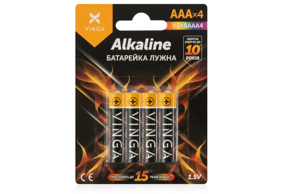 Battery AAA LR03 Alkaline 4pcs Blister Vinga (VJABAAA4)