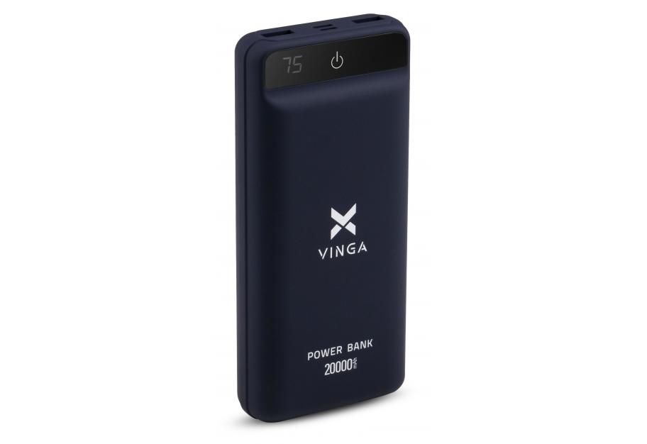 Universal Battery Vinga 20000 mAh QC3.0 Display soft touch purple (VPB2QLSP)