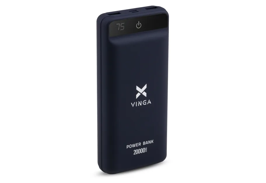 Universal Battery Vinga 20000 mAh QC3.0 Display soft touch purple (VPB2QLSP)