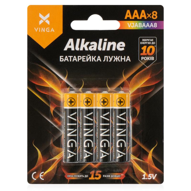 Батарейка AAA LR03 Alkaline 8pcs Blister Vinga (VJABAAA8)