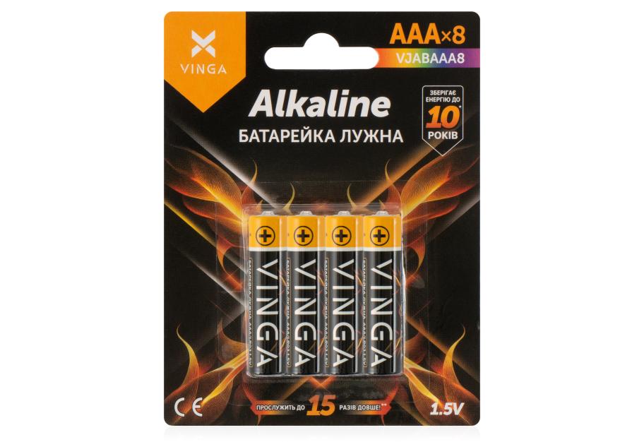 Battery AAA LR03 Alkaline 8pcs Blister Vinga (VJABAAA8)