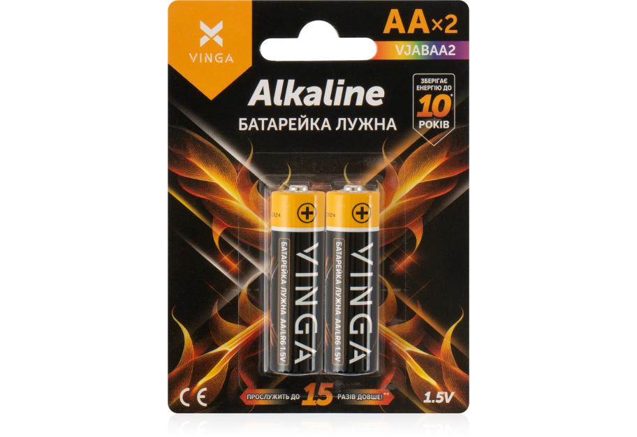 Battery AA LR6 Alkaline 2pcs Blister Vinga (VJABAA2)