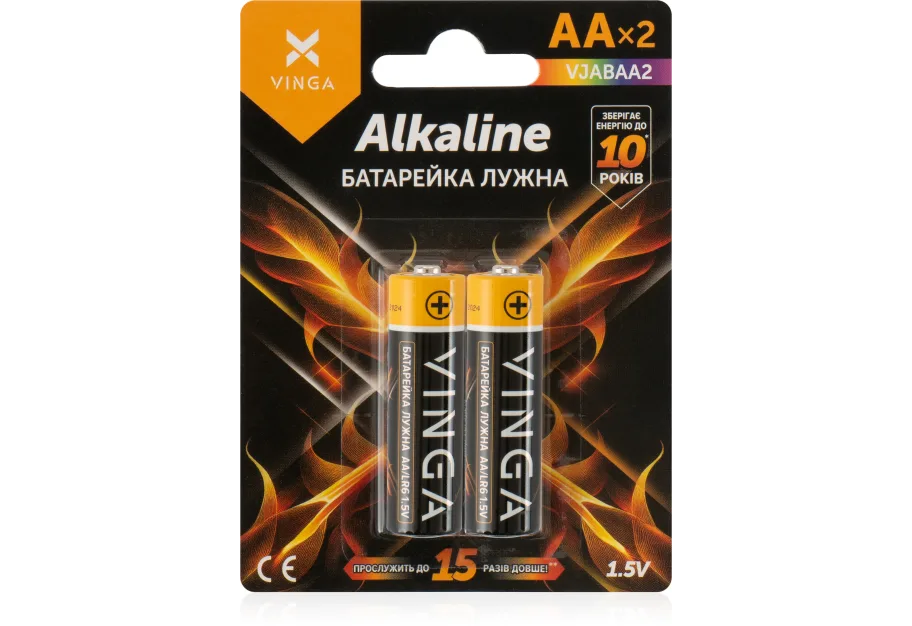 Battery AA LR6 Alkaline 2pcs Blister Vinga (VJABAA2)