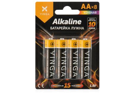 Батарейка AA LR6 Alkaline 8pcs Blister Vinga (VJABAA8)