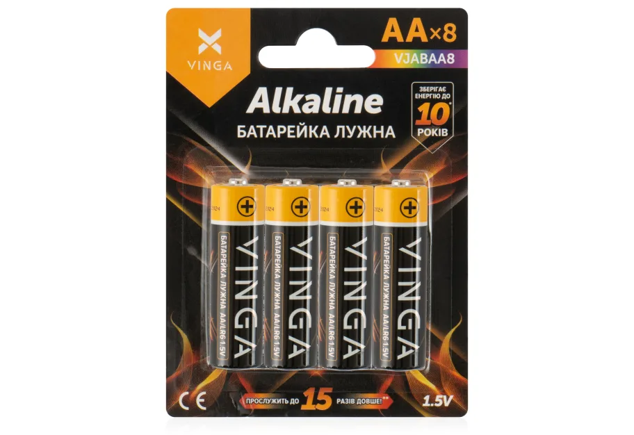 Battery AA LR6 Alkaline 8pcs Blister Vinga (VJABAA8)