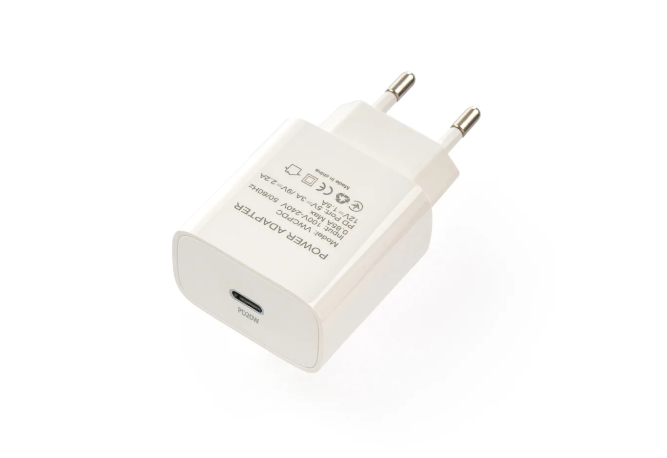 Зарядний пристрій Vinga PD Type-C 20W Charger white (VWCPDC)