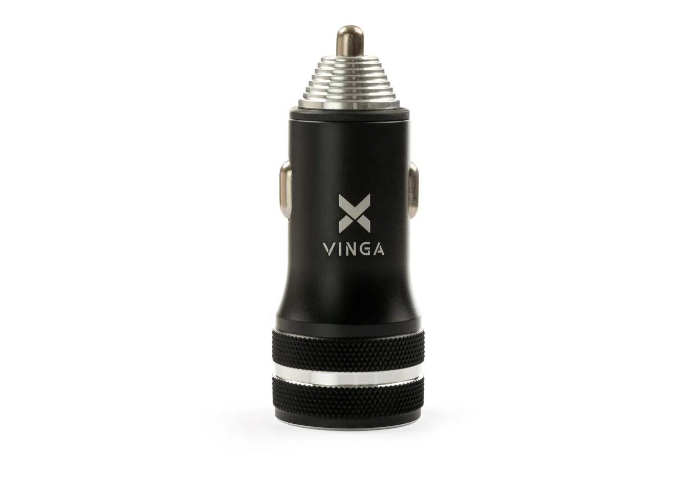 Зарядний пристрій Vinga QC3.0 + PD Quick Car Charger aluminium 36W Max black (VCCQPAC)