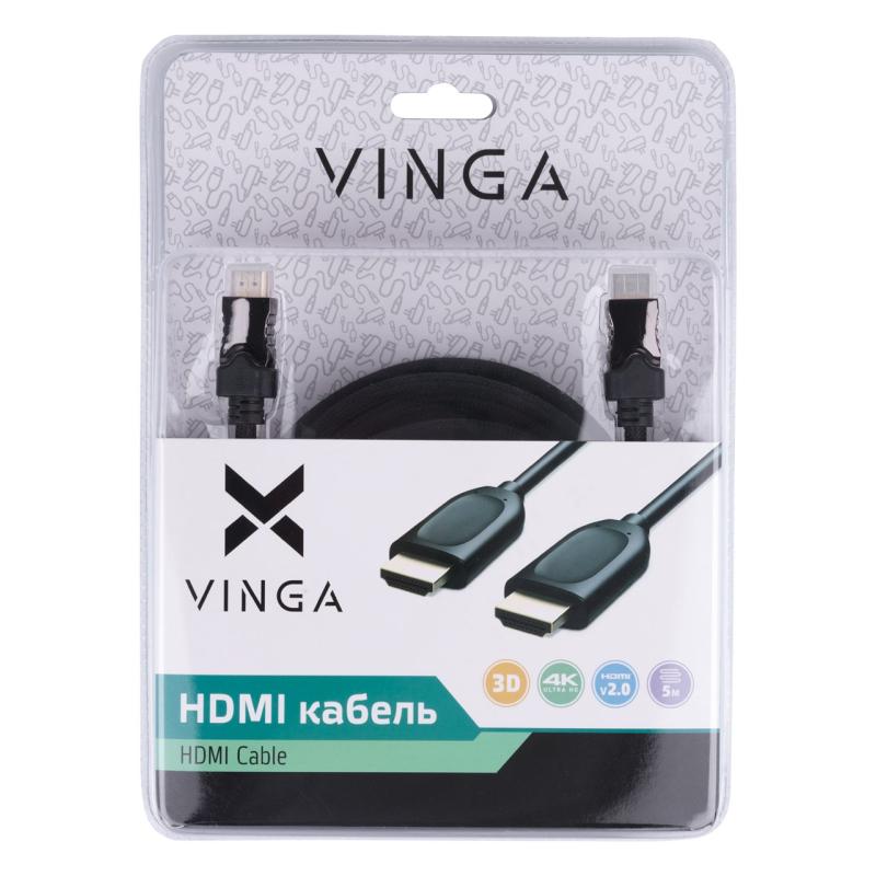 Кабель мультимедийный HDMI to HDMI 5.0m Vinga (HDMI03-5.0)