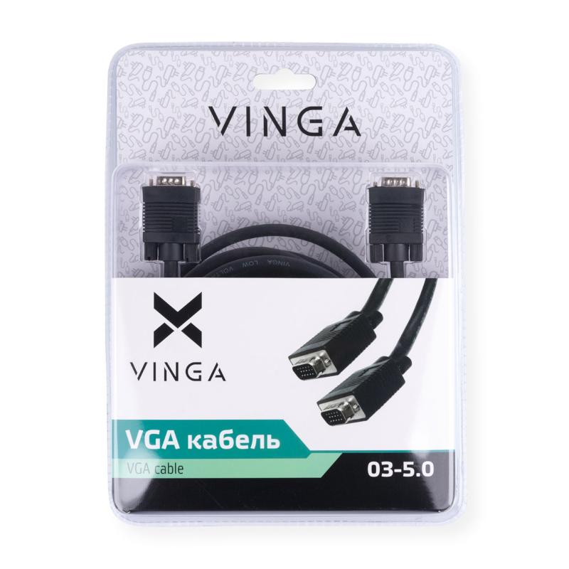 Кабель мультимедійний VGA  5.0m Vinga (VGA03-5.0)