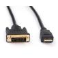 Кабель мультимедийный HDMI to DVI 24+1 3.0m Vinga (HDMIDVI01-3.0)