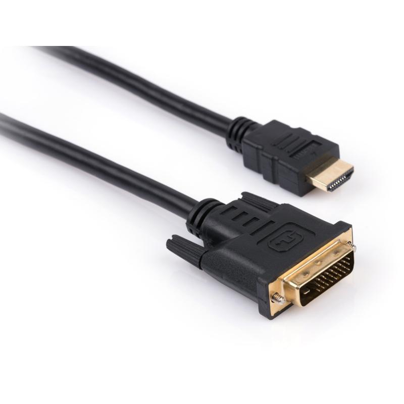 Кабель мультимедийный HDMI to DVI 24+1 5.0m Vinga (HDMIDVI01-5.0)
