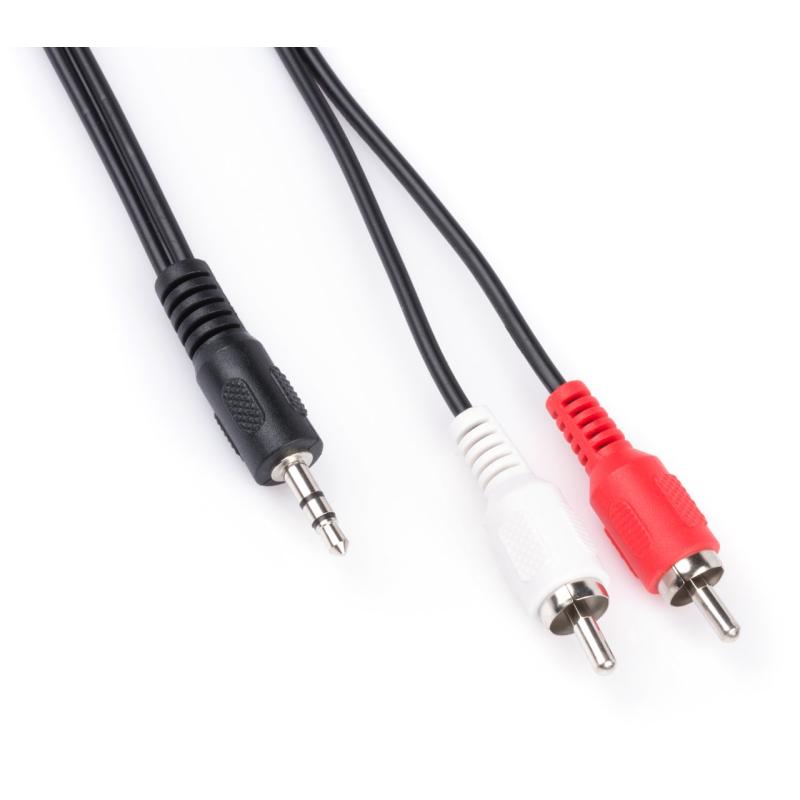 Кабель мультимедийный Jack 3.5mm male to 2xRCA 1.5m Vinga (3.5STM2RCAM01-1.5)