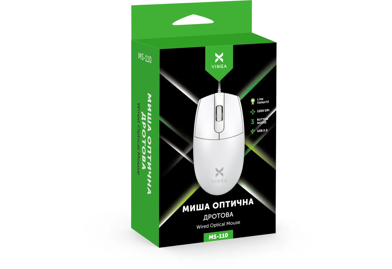 Мишка Vinga MS-110 White