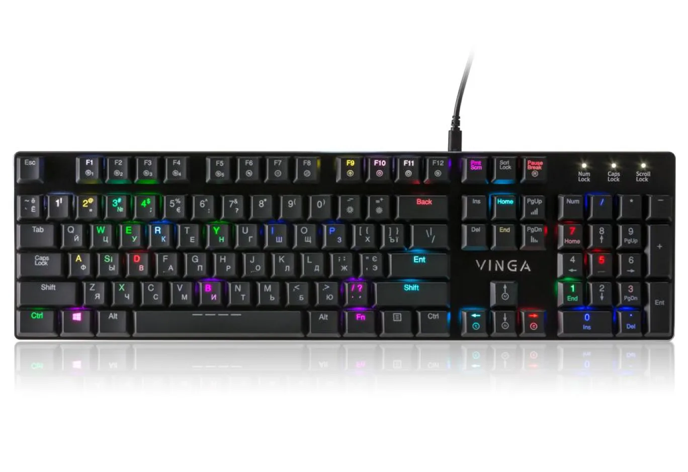 Клавіатура Vinga KBGM-395 black