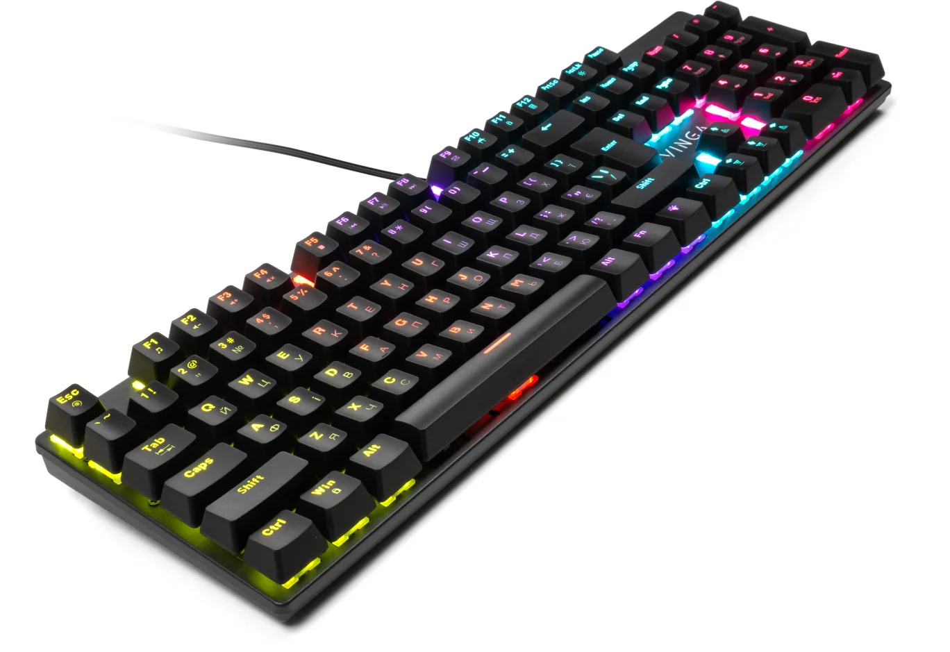 Keyboard Vinga KBGM-100 LED Blue Switch USB Black (KBGM-100 Black)