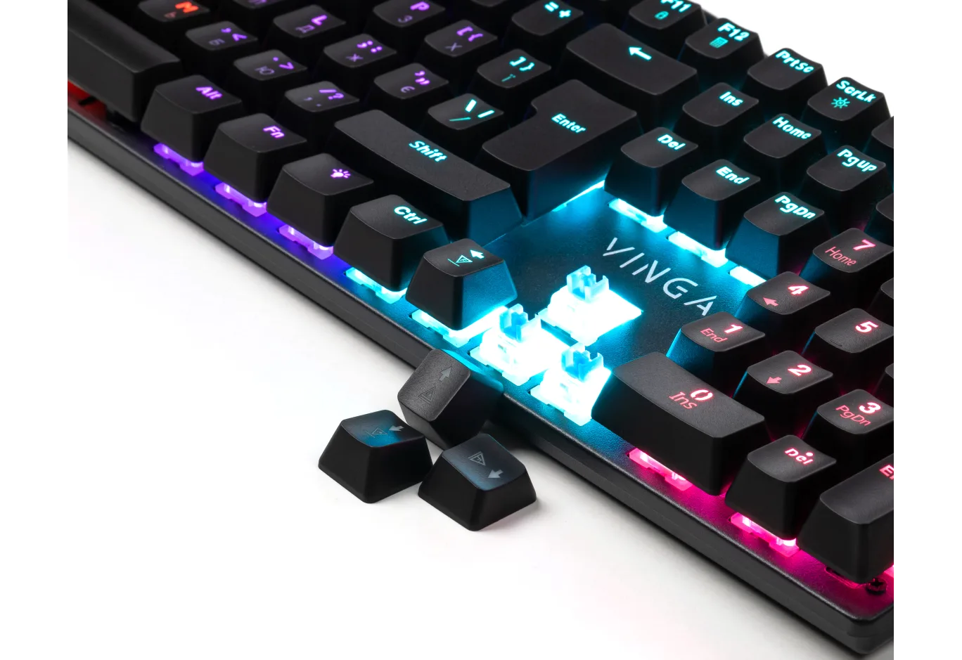 Keyboard Vinga KBGM-100 LED Blue Switch USB Black (KBGM-100 Black)