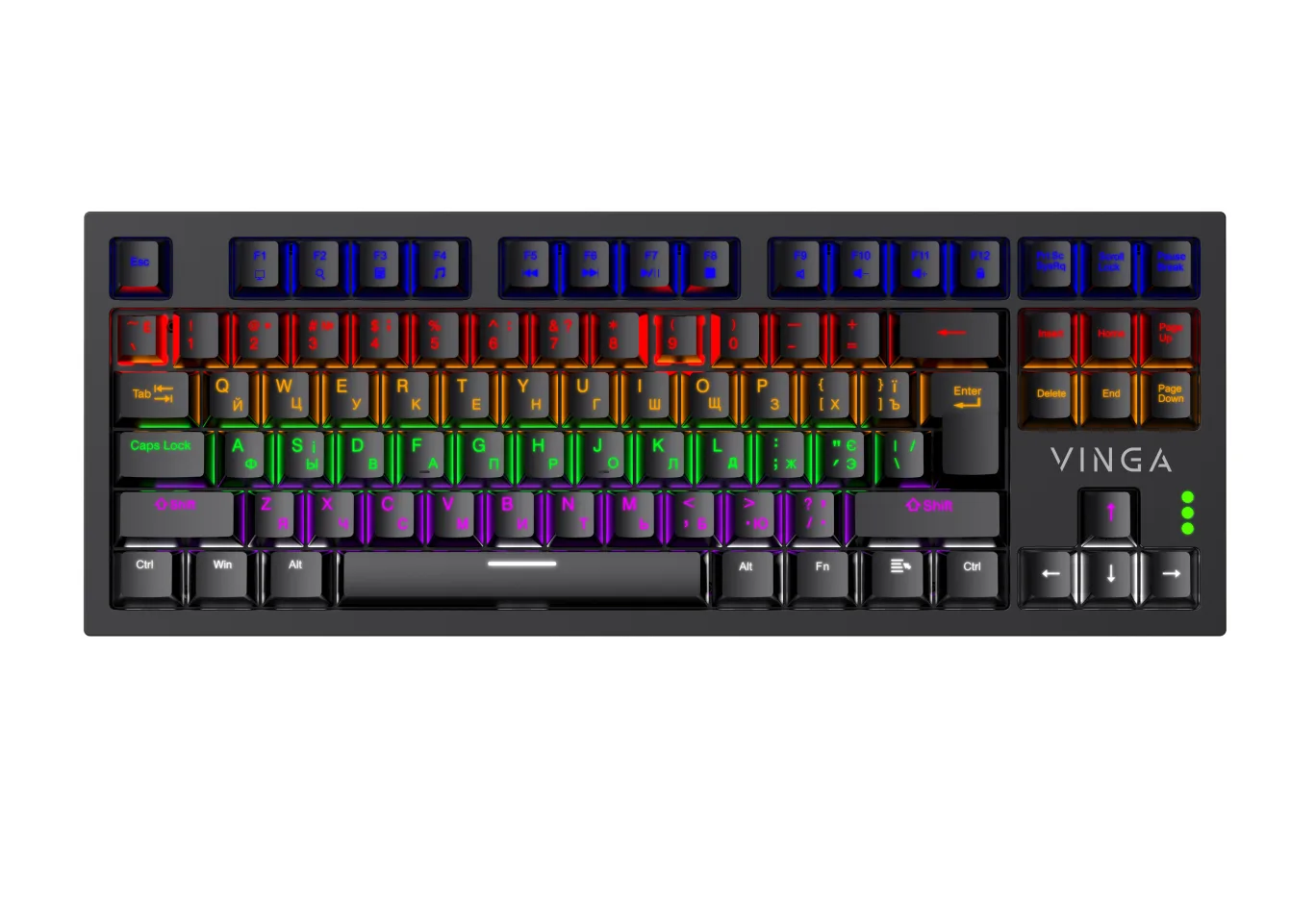 Keyboard Vinga KBGM-110 87 key LED Blue Switch USB Black (KBGM-110 Black)