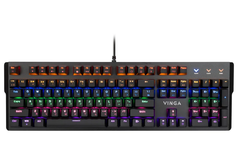 Keyboard Vinga KBGM160 LED Outemu Blue USB Black (KBGM160 Black)