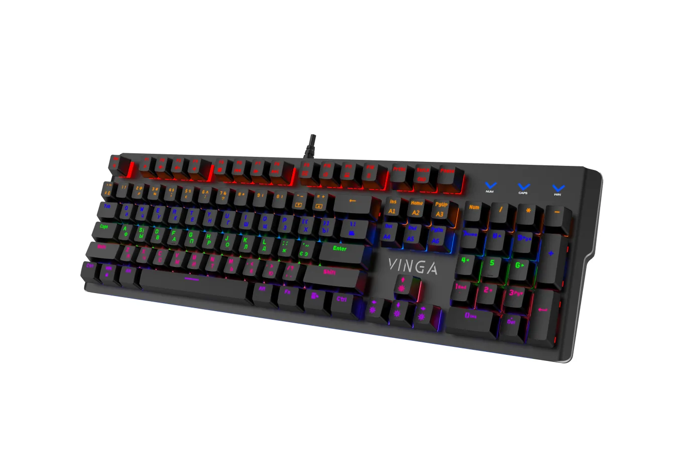 Keyboard Vinga KBGM160 LED Outemu Blue USB Black (KBGM160 Black)