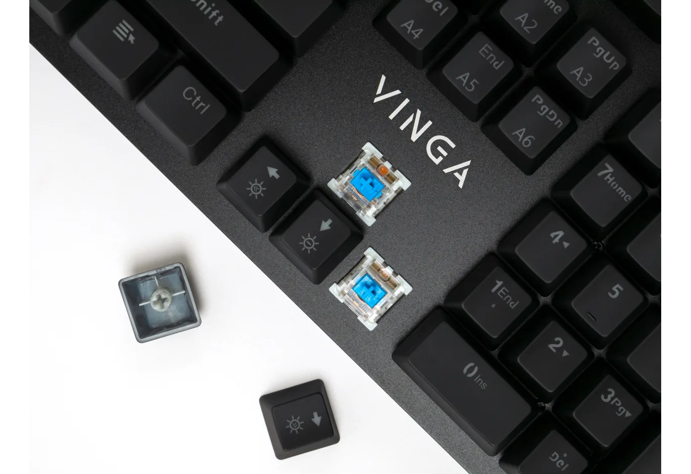 Keyboard Vinga KBGM160 LED Outemu Blue USB Black (KBGM160 Black)