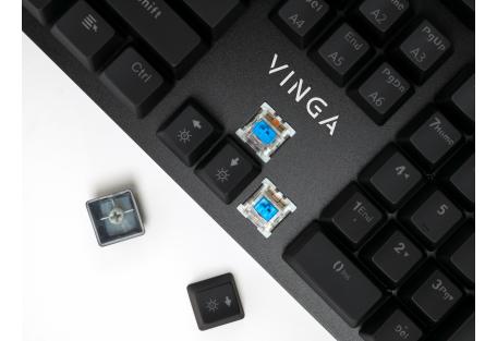 Клавиатура Vinga KBGM160 LED Outemu Blue USB Black (KBGM160 Black)