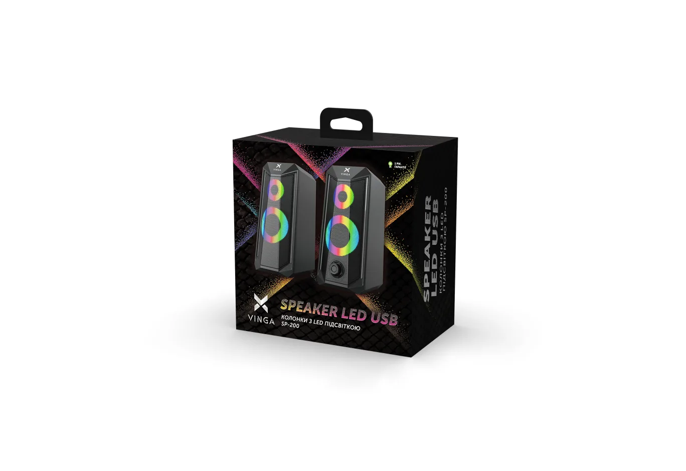 Acoustic system Vinga SP-200 LED USB Black