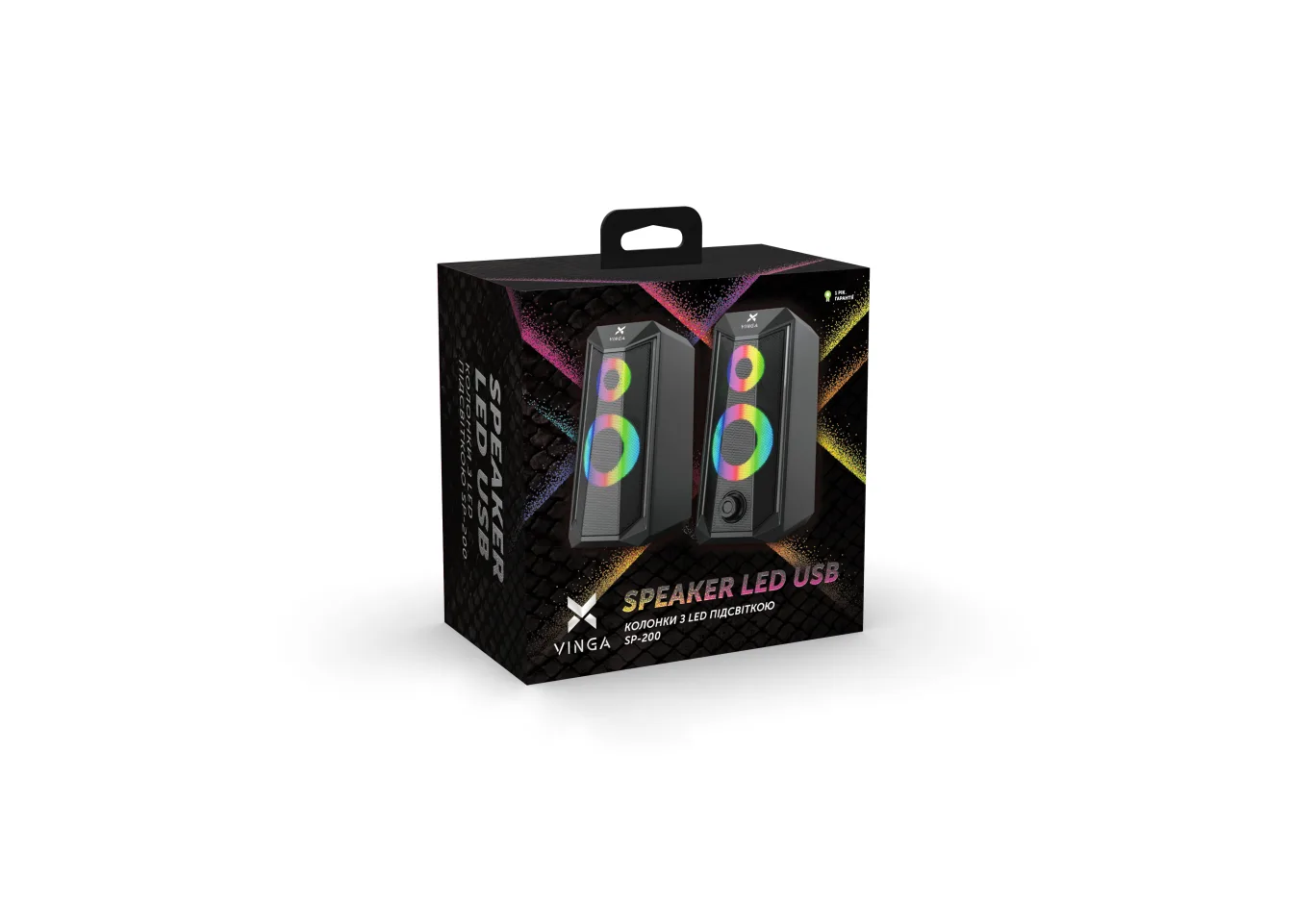 Acoustic system Vinga SP-200 LED USB Black