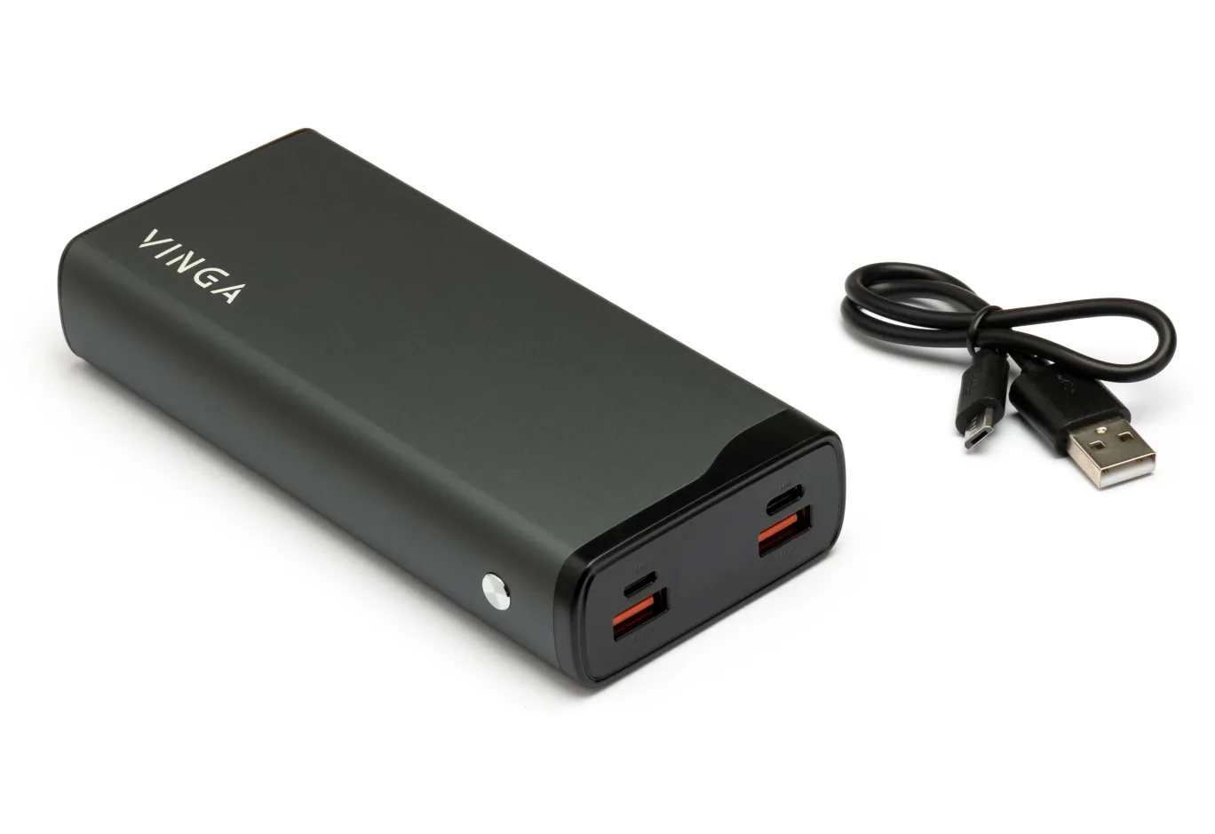 Батарея універсальна Vinga 20000 mAh QC3.0+PD 3 ports LCD metal (VPB2QPALD)