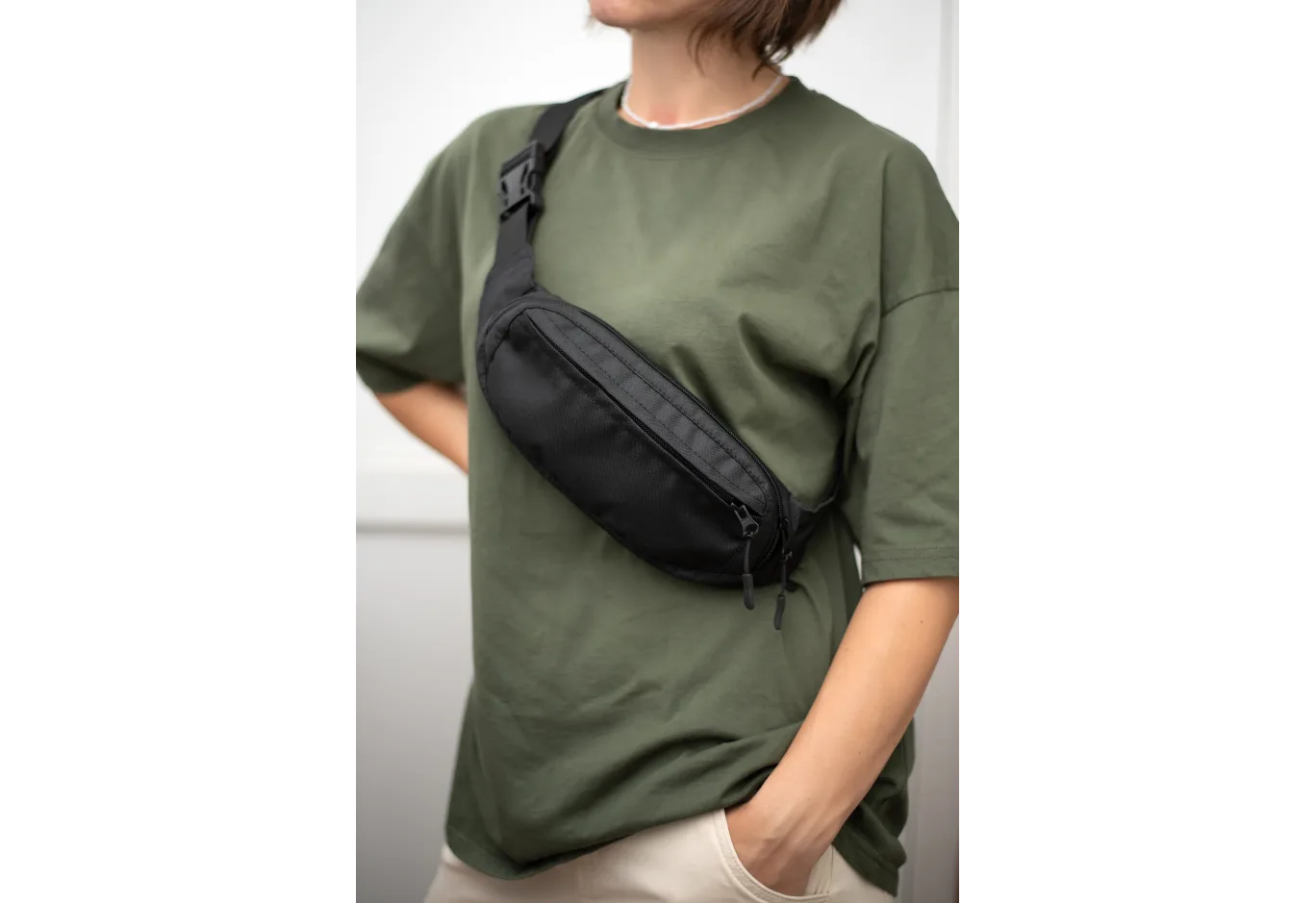 Belt bag Vinga SM Black, Oxford 600D (VBSO600BK)