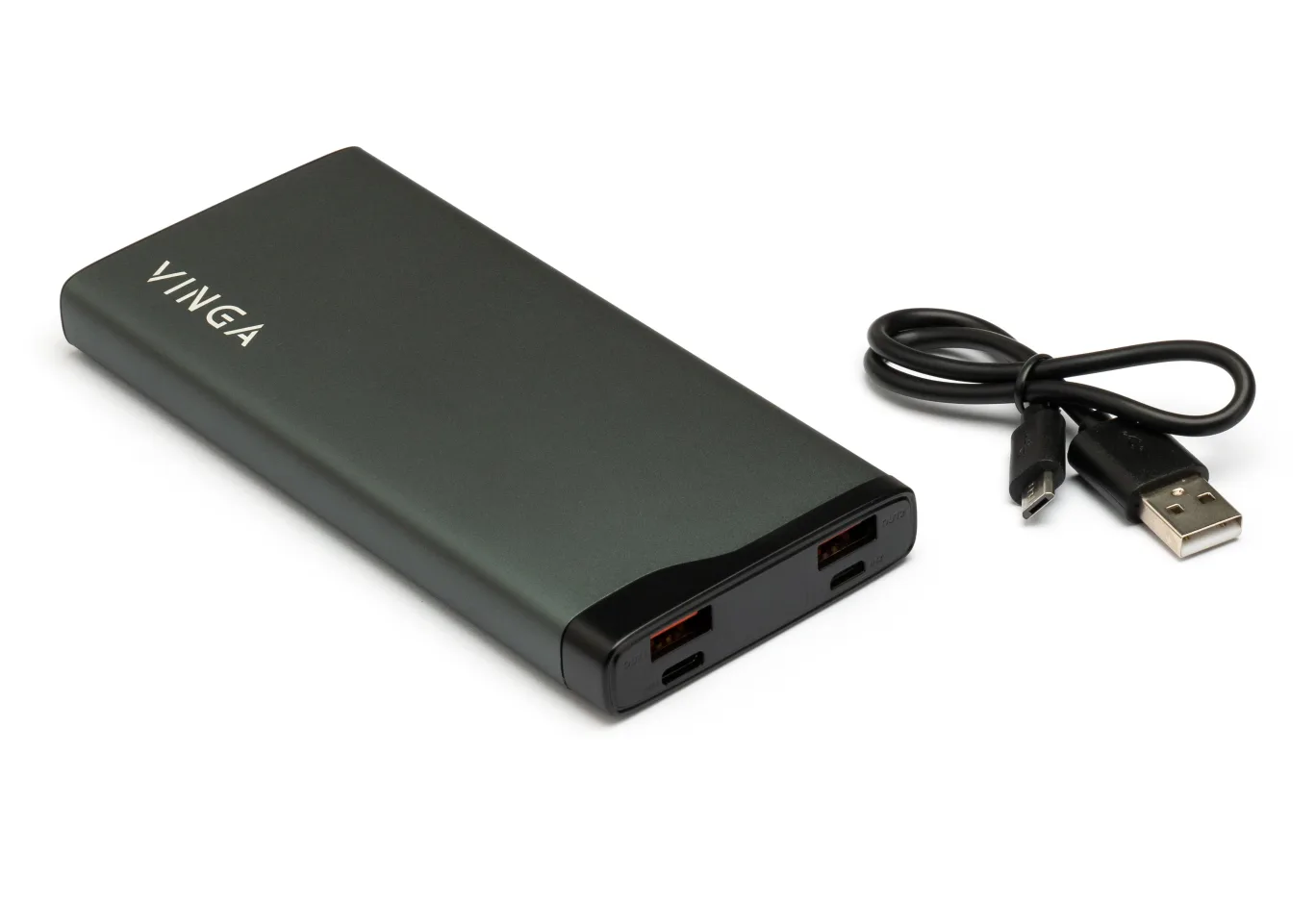Батарея універсальна Vinga 10000 mAh QC3.0+PD 3 ports LCD metal (VPB1QPALD)