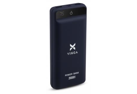 Батарея универсальная Vinga 20000 mAh QC3.0 Display soft touch purple (VPB2QLSP)