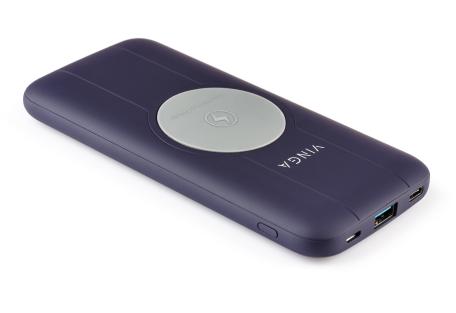 Батарея универсальная Vinga 10000 mAh Wireless QC3.0 PD soft touch purple (BTPB3510WLROP)