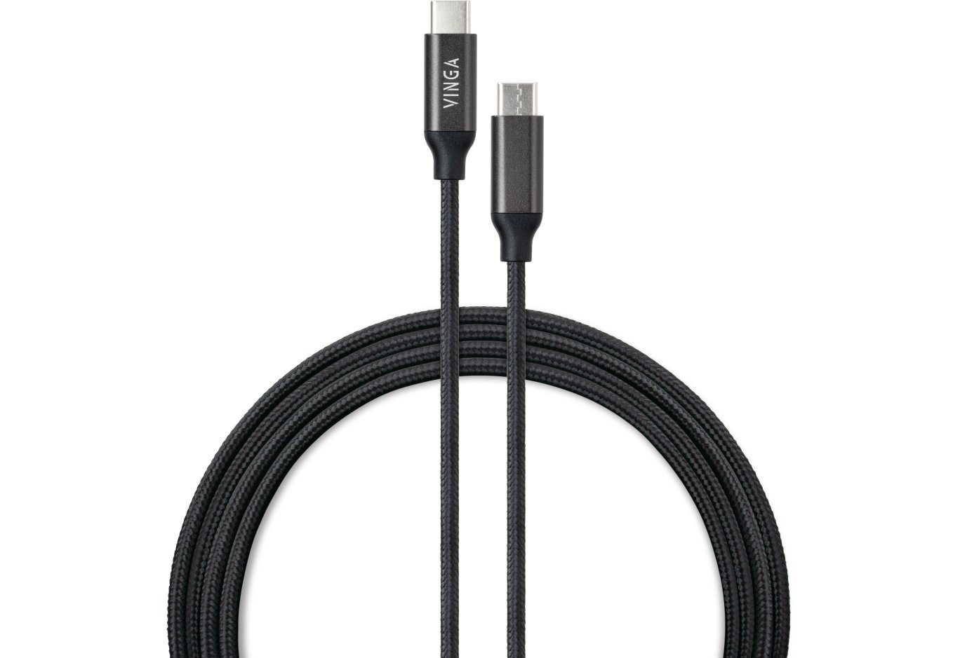 Дата кабель USB-C to USB-C 2.0m 100W E-Mark Chip Nylon Vinga (VCPCTC100BK2)