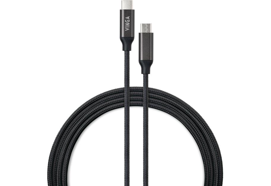 Data cable USB-C to USB-C 2.0m 100W E-Mark Chip Nylon Vinga (VCPCTC100BK2)