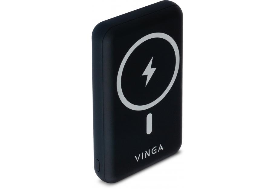 Universal Battery Vinga 10000 mAh Wireless Magnetic QC+PD (VPBAMS10BK)