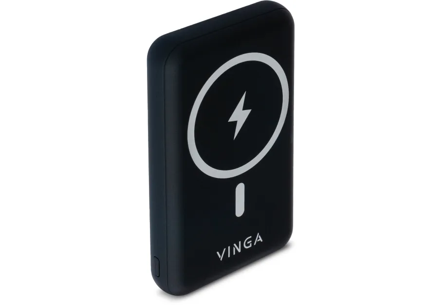 Universal Battery Vinga 10000 mAh Wireless Magnetic QC+PD (VPBAMS10BK)