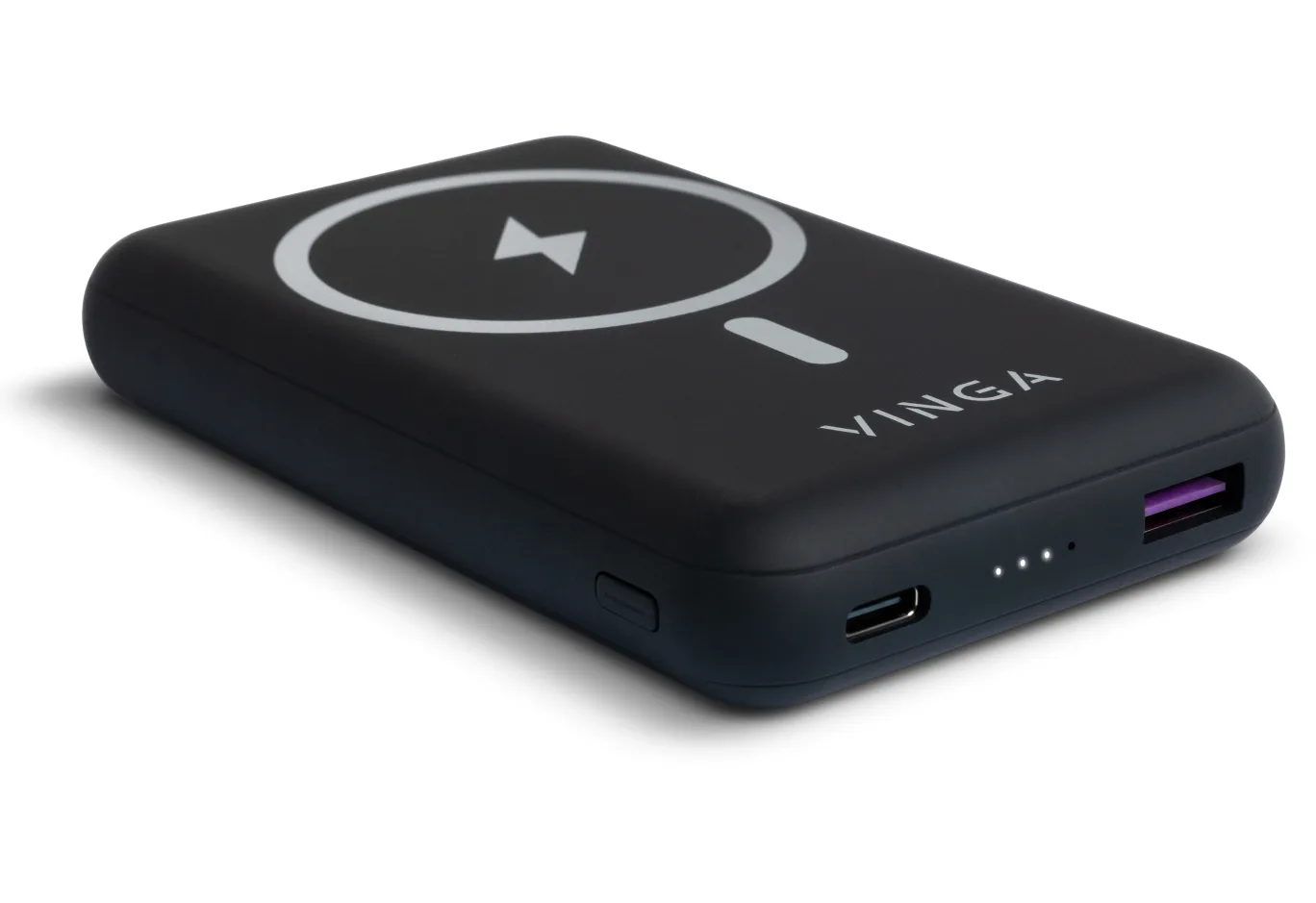 Батарея універсальна Vinga 10000 mAh Wireless Magnetic QC+PD (VPBAMS10BK)