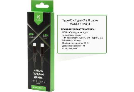 Дата кабель USB-C to USB-C 1.0m 60W Nylon Vinga (VCDCCCM331)