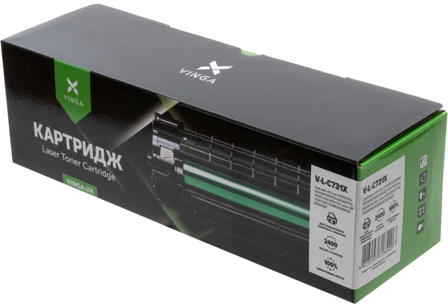 Cartridge Vinga CANON 731H Black, HPCB540A/CE320A/CF210X Universa, 2.4K (V-L-C731X)