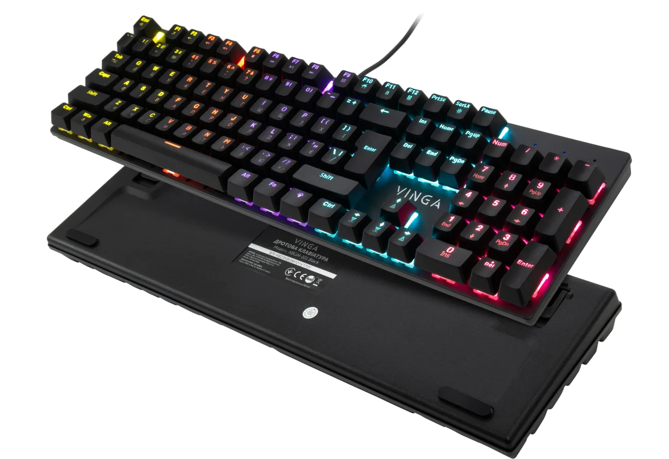 Keyboard Vinga KBGM-101 LED Red Switch USB Black (KBGM-101 Black)