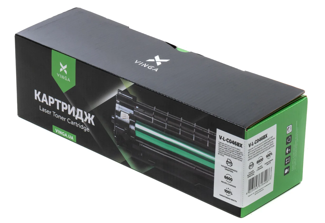 Картридж Vinga CANON 046H Black /CF410X Universal, 6.6K (V-L-C046BX)
