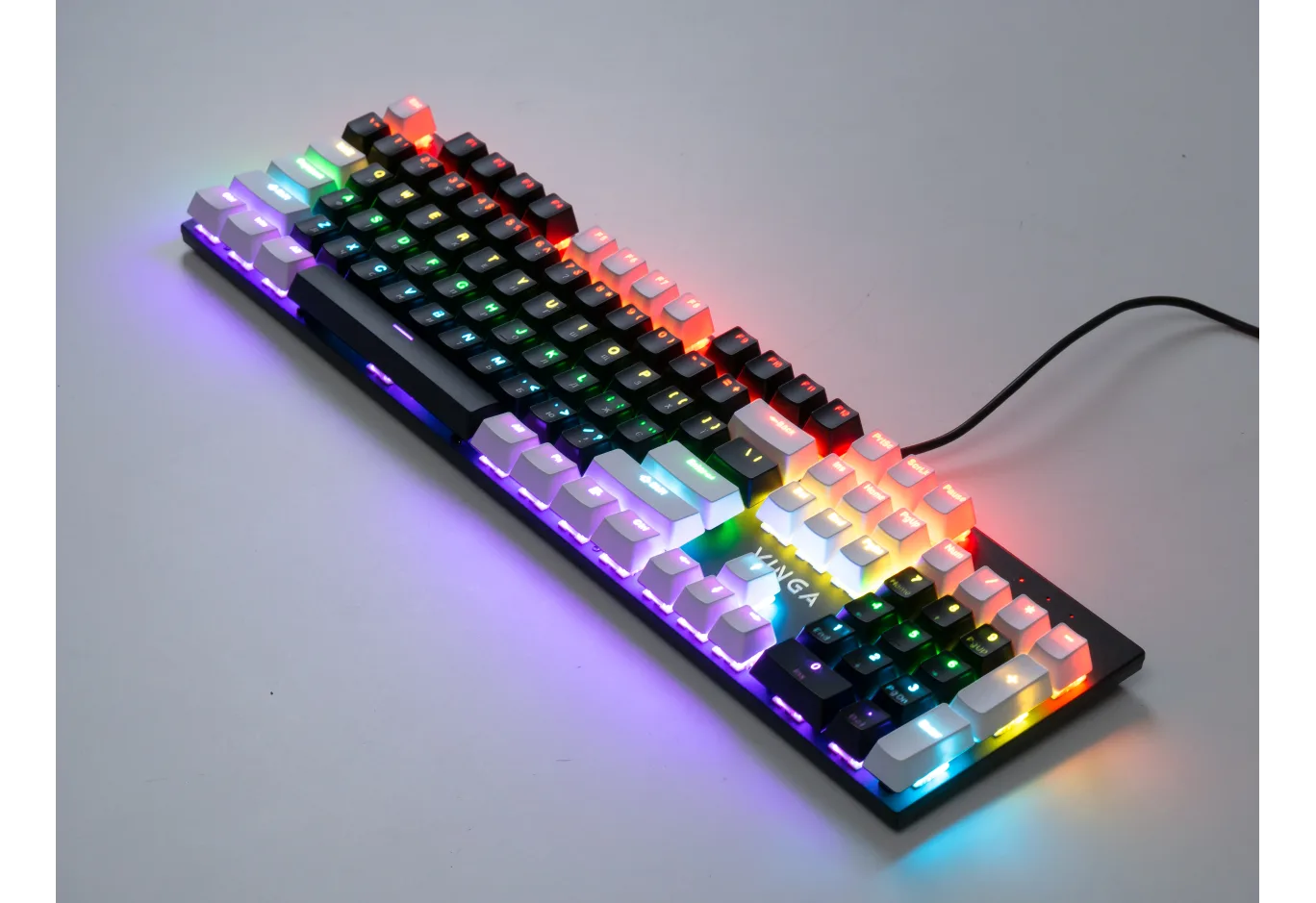Keyboard Vinga KBGM-095 LED Brown Switch USB White/Black (KBGM-095BR White/Black)