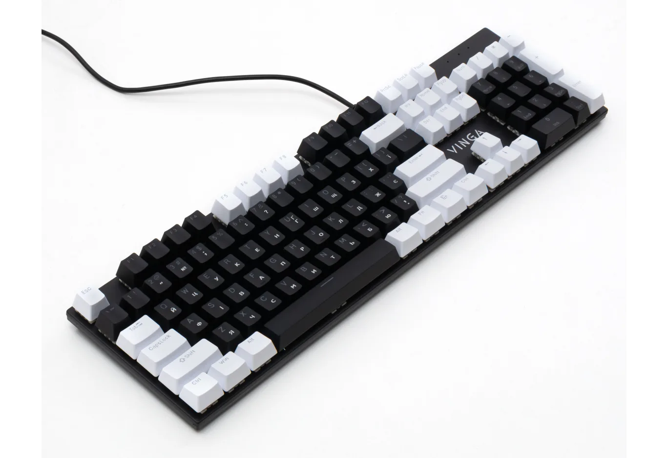 Keyboard Vinga KBGM-095 LED Brown Switch USB White/Black (KBGM-095BR White/Black)