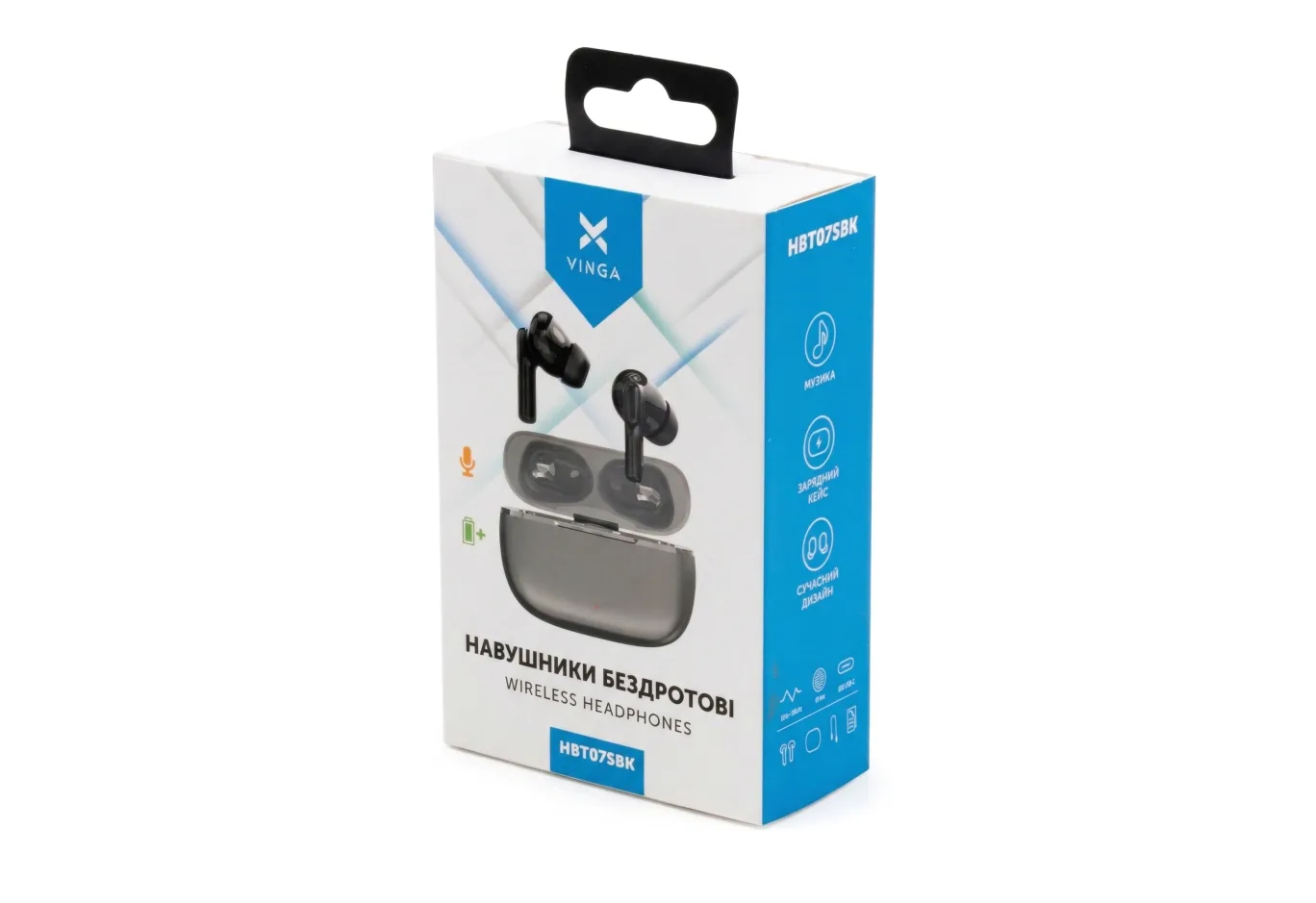 Навушники Vinga HBT075 Bluetooth Black (HBT075BK)